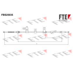 Ťažné lanko parkovacej brzdy FTE FBS25035