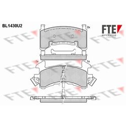 Sada brzdových platničiek kotúčovej brzdy FTE BL1430U2