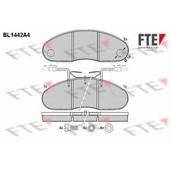 Sada brzdových platničiek kotúčovej brzdy FTE BL1442A4