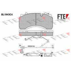 Sada brzdových platničiek kotúčovej brzdy FTE BL1943C4