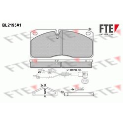 Sada brzdových platničiek kotúčovej brzdy FTE BL2195A1