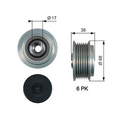 Voľnobežka alternátora GATES OAP7185