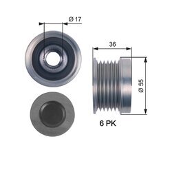 Voľnobežka alternátora GATES OAP7138