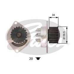 Vodné čerpadlo, chladenie motora GATES WP0012