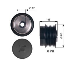 Voľnobežka alternátora GATES OAP7141