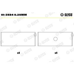 Ojničné ložisko GLYCO 01-3584 0.25mm