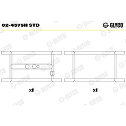 Ložisko kľukového hriadeľa GLYCO 02-4575H STD