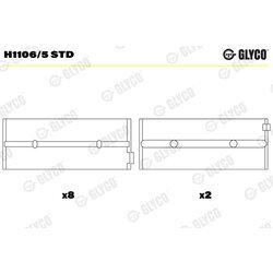 Ložisko kľukového hriadeľa GLYCO H1106/5 STD