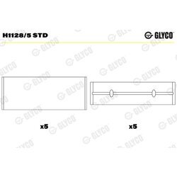 Ložisko kľukového hriadeľa GLYCO H1128/5 STD