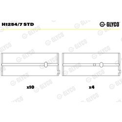 Ložisko kľukového hriadeľa GLYCO H1254/7 STD