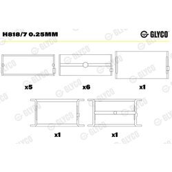 Ložisko kľukového hriadeľa GLYCO H818/7 0.25mm