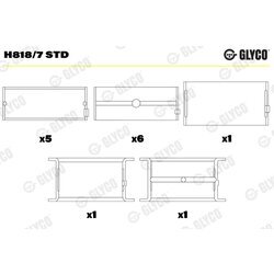 Ložisko kľukového hriadeľa GLYCO H818/7 STD