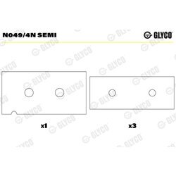 Ložisko vačkového hriadeľa GLYCO N049/4N SEMI