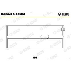 Ložisko kľukového hriadeľa GLYCO H026/5 0.25mm
