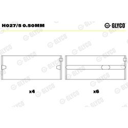 Ložisko kľukového hriadeľa GLYCO H027/5 0.50mm