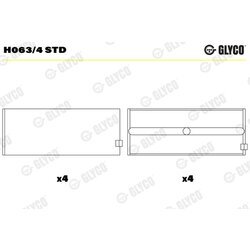 Ložisko kľukového hriadeľa GLYCO H063/4 STD