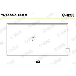 Ojničné ložisko GLYCO 71-3638 0.25mm