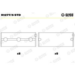 Ložisko kľukového hriadeľa GLYCO H1277/5 STD