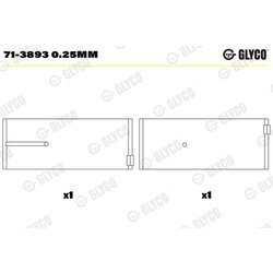 Ojničné ložisko GLYCO 71-3893 0,25mm