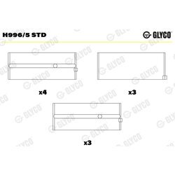 Ložisko kľukového hriadeľa GLYCO H996/5 STD