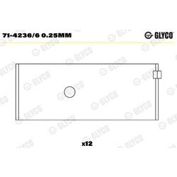 Ojničné ložisko GLYCO 71-4236/6 0.25mm