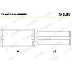 Ložisko kľukového hriadeľa GLYCO 72-4788 0.50mm