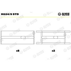 Ložisko kľukového hriadeľa GLYCO H024/5 STD