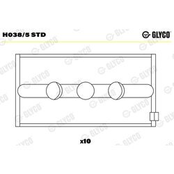 Ložisko kľukového hriadeľa GLYCO H038/5 STD