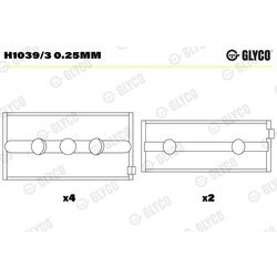 Ložisko kľukového hriadeľa GLYCO H1039/3 0.25mm