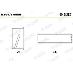 Ložisko vačkového hriadeľa GLYCO N204/5 SEMI