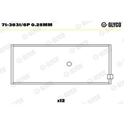 Ojničné ložisko GLYCO 71-3631/6P 0.25mm