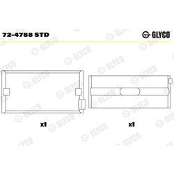 Ložisko kľukového hriadeľa GLYCO 72-4788 STD