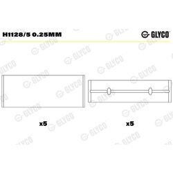 Ložisko kľukového hriadeľa GLYCO H1128/5 0.25MM