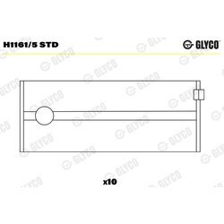 Ložisko kľukového hriadeľa GLYCO H1161/5 STD