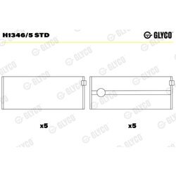 Ložisko kľukového hriadeľa GLYCO H1346/5 STD