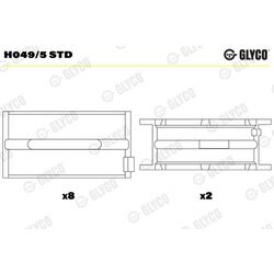 Ložisko kľukového hriadeľa GLYCO H049/5 STD