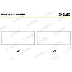 Ložisko kľukového hriadeľa GLYCO H997/7 0.50mm