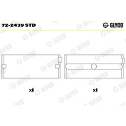 Ložisko kľukového hriadeľa GLYCO 72-2439 STD