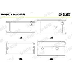 Ložisko kľukového hriadeľa GLYCO H048/7 0.50mm