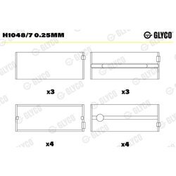 Ložisko kľukového hriadeľa GLYCO H1048/7 0.25mm