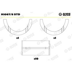 Ložisko kľukového hriadeľa GLYCO H1067/5 STD