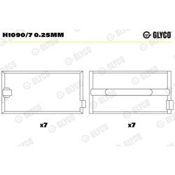 Ložisko kľukového hriadeľa GLYCO H1090/7 0.25mm