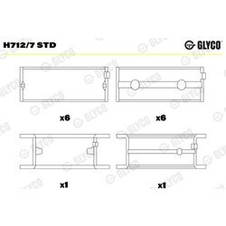 Ložisko kľukového hriadeľa GLYCO H712/7 STD