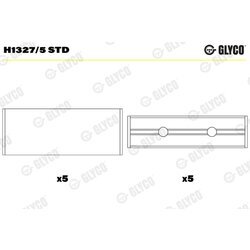 Ložisko kľukového hriadeľa GLYCO H1327/5 STD