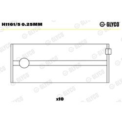 Ložisko kľukového hriadeľa GLYCO H1161/5 0.25mm