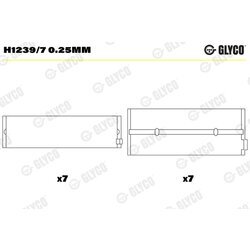 Ložisko kľukového hriadeľa GLYCO H1239/7 0.25mm