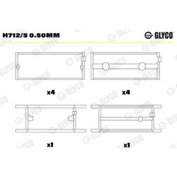 Ložisko kľukového hriadeľa GLYCO H712/5 0.50mm