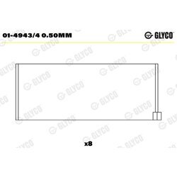 Ojničné ložisko GLYCO 01-4943/4 0.50MM