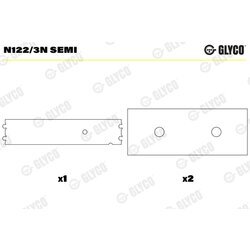 Ložisko vačkového hriadeľa GLYCO N122/3N SEMI