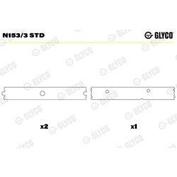 Ložisko vačkového hriadeľa GLYCO N153/3 STD